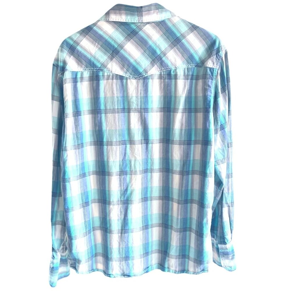 Carbon Vintage Plaid Dress Shirt Long Sleeve Button up Mens Size L Cotton - Picture 3 of 7